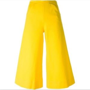 MISSONI Yellow Flared Culottes Cropped Pants